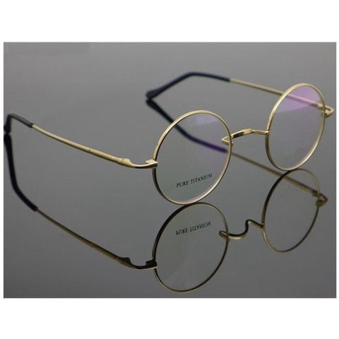 Gafas de titanio puro para miopía, anteojos redondos pequeños de estilo Vintage de 42 y 44mm, John Lennon, monturas de gafas para miopía Rx ► Foto 1/6