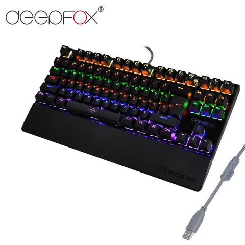 Deepfox-Teclado mecánico para jugar 87 teclas, interruptor azul, ilumina la retroiluminación, retroiluminación, teclado LED Anti-ghosting, para jugadores profesionales ► Foto 1/6