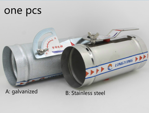Válvula de conducto de aire fresco, amortiguador manual galvanizado de acero inoxidable de 50-250mm de diámetro, regulador de flujo ► Foto 1/4