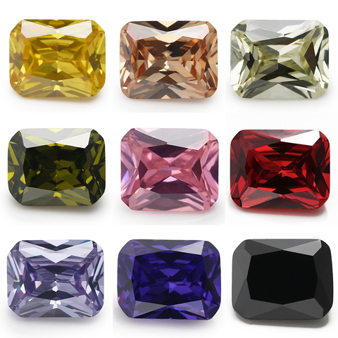 Tamaño 4x6 ~ 10x12mm forma octangular 5A + Color lavanda CZ piedra gemas sintéticas de Zirconia cúbica para joyería ► Foto 1/6