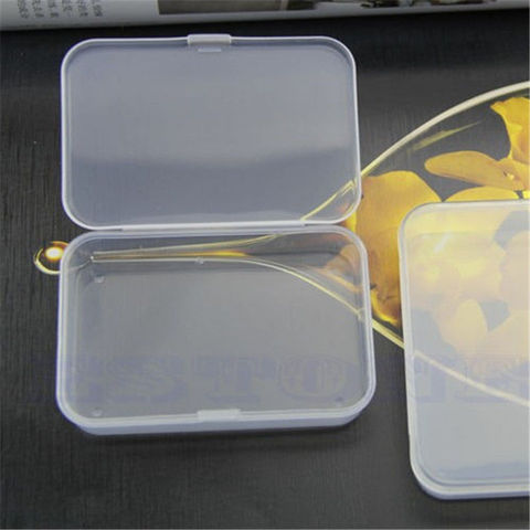 2 piezas prácticas fina transparente caja de almacenamiento colección contenedor caso con tapa tarjeta de memoria casos moneda joyas organizador cajas ► Foto 1/6