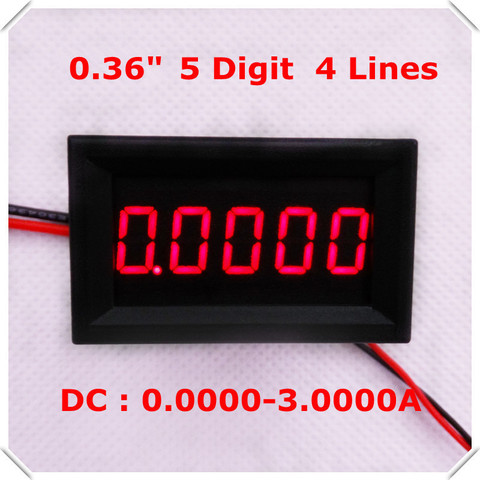 RD-amperímetro Digital de 0,36 pulgadas CC 0-3.0000A, cuatro cables, 5 dígitos, Metro del Panel, pantalla led real a Color[ 4 unids/lote] ► Foto 1/6