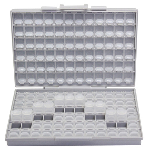 AideTek SMD de resistencia SMT condensador electrónica de los casos y los organizadores transparente caja de almacenamiento de caja de plástico BOXALL ► Foto 1/6
