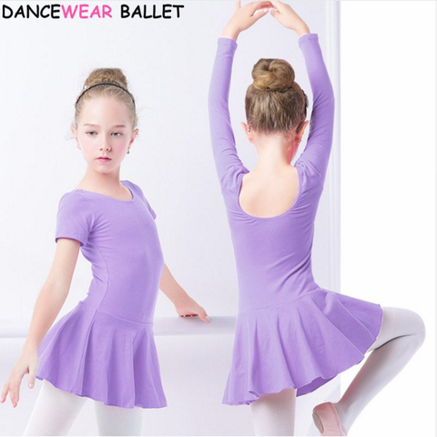 Vestido de baile de Ballet de algodón para niñas pequeñas, Ropa de baile de Ballet para niños, gimnasia, leotardo de entrenamiento ► Foto 1/6
