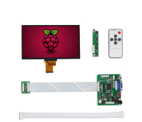 Pantalla IPS de 1024x600 para Raspberry Pi 3, EJ070NA-01J de Monitor LCD TFT con placa de Control remoto, 2AV, HDMI, VGA, naranja ► Foto 1/6