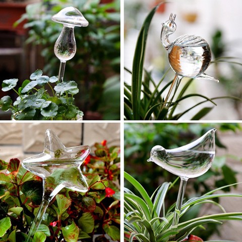 Houseplant-regadera automática de cristal transparente decorativo para plantas, regadera automática para aves, 12 formas ► Foto 1/6