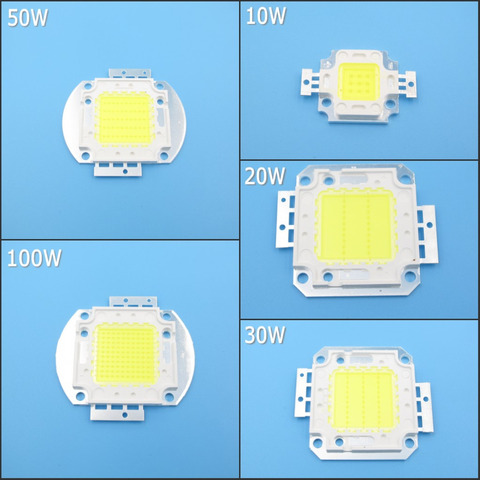 La potencia de 10W 20W 30W 40W 50W 60W 100W COB SMD LED bombilla LED Chip Epistar 33x33mil para reflector Calor Natural blanco ► Foto 1/6