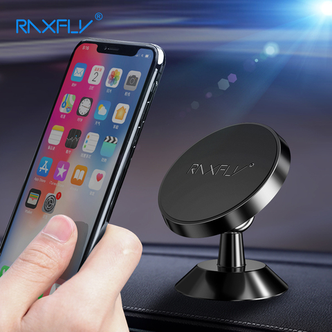Soporte magnético para coche RAXFLY para iPhone XS MAX XR X 8 7 Plus soporte de teléfono para coche soporte magnético de rotación 360 para Samsung Xiaomi ► Foto 1/6