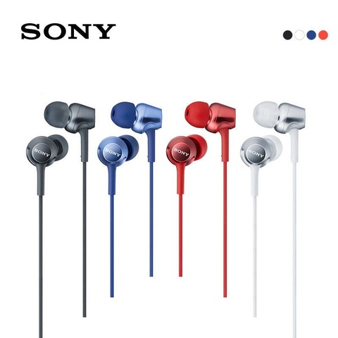 SONY-auriculares MDR-EX250AP con cable, 100% originales, 3,5mm, para música, teléfono inteligente, manos libres con micrófono ► Foto 1/5