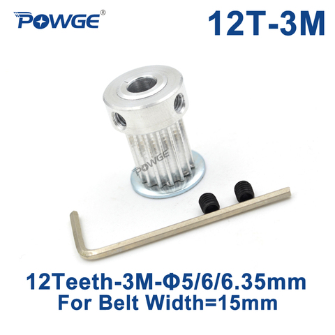 POWGE 12 dientes HTD de 3M polea síncrona diámetro/4/5/6/6, 35mm de ancho 15mm HTD3M Correa HTD3M polea cinturones de 12 dientes 12 T ► Foto 1/6