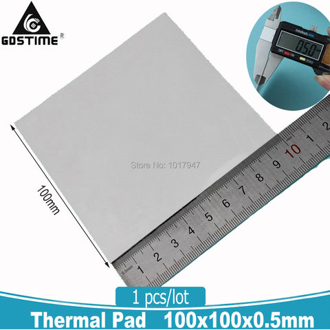 Almohadilla térmica de conducción de silicona, 1 unidad, Blanco/azul, 100x100x0,5mm, GPU SMD DIP IC Chip PS PC Chipset ► Foto 1/6