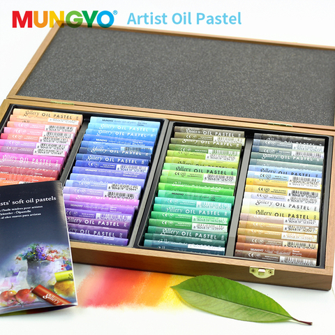 Mungyo-caja de almacenamiento de madera para dibujo, suministros de Arte de colores Pastel de aceite suave profesional, 72 ceras de colores, pasteles ► Foto 1/5