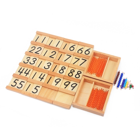 Juguetes de matemáticas Montessori Teens and Tens Seguin Board con barras de cuentas juguetes de madera educación de la primera infancia Educación Preescolar entrenamiento ► Foto 1/6