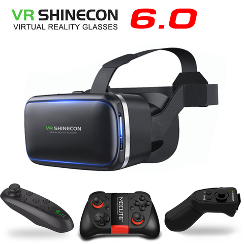 VR Shinecon 6,0-gafas 3D de realidad Virtual, originales, casco de cartón para teléfono inteligente de 4,3-6,0 pulgadas con controlador inalámbrico ► Foto 1/1