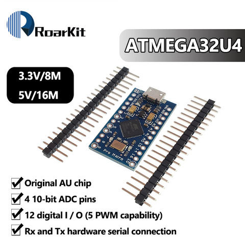 ATmega32U4 3,3 V 8Mhz Pro Micro 5V 16MHz Junta módulo MIN/para Arduino MICRO USB/Leonardo controlador reemplazar Pro ► Foto 1/6