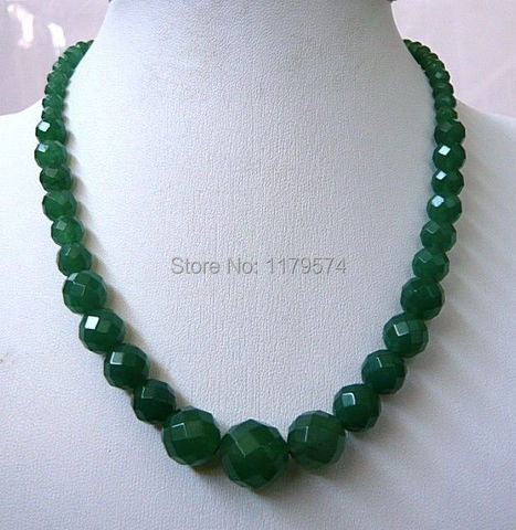 Collar de Aventurina verde de 6-14mm, joyería facetada, cuentas redondas para chicas, regalos de boda, Navidad, 18 