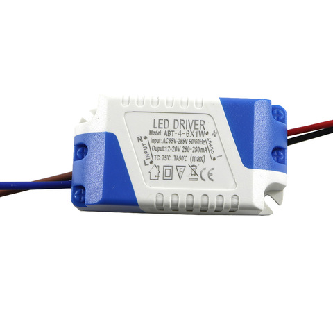 (4 W-6W)x1W LED controlador externo 260-280mA DC 12V ~ 20V Led controlador 4 W 5W 6W fuente de alimentación AC 110V 220V para lámparas LED seguro ► Foto 1/1