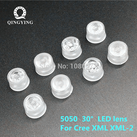 30 Uds 13mm lentes LED Cree 30 grados para 5050 XML XML-L2 grado óptico PMMA lente Led titular Plano colimador Reflector ► Foto 1/6