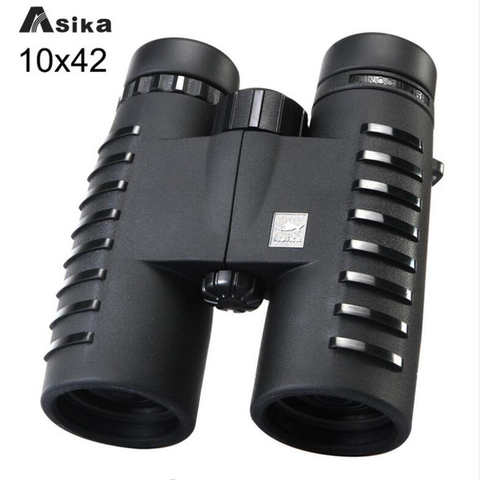 Asika 10x42 HD de miras de caza Binoculares con Multi-revestido de ángulo ancho telescopios Bak4 prisma óptica Binoculares ► Foto 1/5