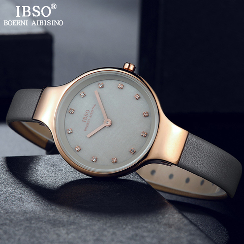 IBSO-Relojes de pulsera de cuarzo Diseño de cristales para mujer, pulsera femenina de lujo con esfera de nácar ► Foto 1/1