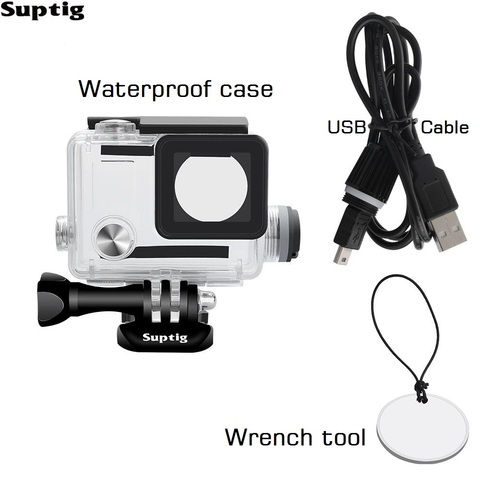 Suptig-funda impermeable para cámara Gopro Hero 3/3 +/4, carcasa de cargador + Cable USB para motocicleta, accesorios deportivos ► Foto 1/1