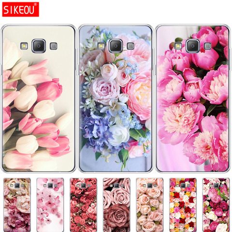 Funda de silicona para Samsung Galaxy A3 A5 A7 2015, 2016 de 2017 A500 A510 A520 A300 A310 A320 A700 A710 A720 colorida Flor de peonía rosa ► Foto 1/6