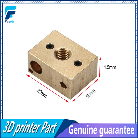 Bloque calefactable de latón y cobre para impresora 3D, boquillas de acero endurecido de alta temperatura, extrusora Titan de 16*22*11,5 ► Foto 1/6