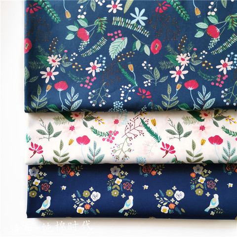 160x50cm Floral de Primavera de sarga de algodón de tela hacer vestido de Bebé Ropa ropa de cama delantal tejido de costura ► Foto 1/5