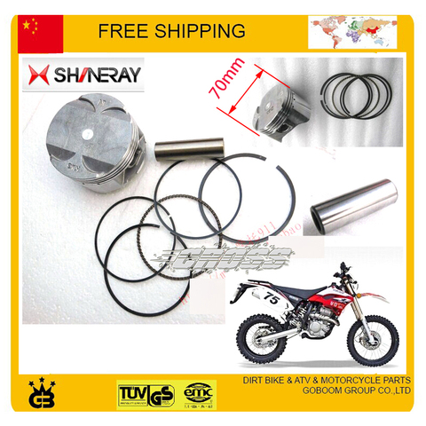 Shineray-juego de piezas de Anillo de pistón de motor de motocicleta, 250cc, X2, x2x, 300cc, 70mm, accesorios para bicicleta de cross, envío gratis ► Foto 1/1