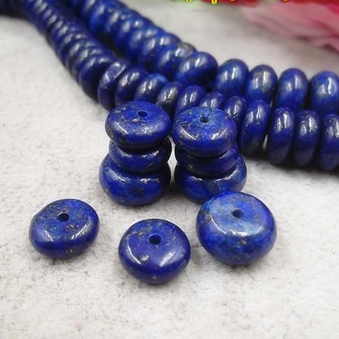10 unids/lote plana azul piedra encantos 9x3mm 10x4mm Lapis Lazuli cuentas espaciadoras sueltas la fabricación de la joyería DIY Accesorios ► Foto 1/3