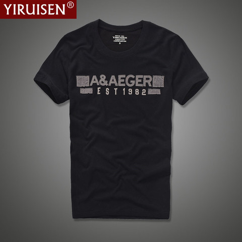 YIRUISEN-Camiseta de manga corta para hombre, ropa negra de marca, 100%, algodón, cuello redondo de moda, Top ► Foto 1/1