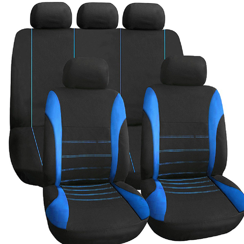 Juego de cubiertas completas para asientos de coche, Protector de asiento Universal para automóvil, accesorios interiores de estilo, rojo, azul y gris, 9 unidades ► Foto 1/1