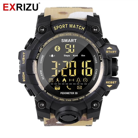 Reloj inteligente EXRIZU EX16S deportivo con Bluetooth, correa de camuflaje, Larga modo de reposo de tiempo, luz luminosa, pasos, calorías, alarma, cronómetro ► Foto 1/1