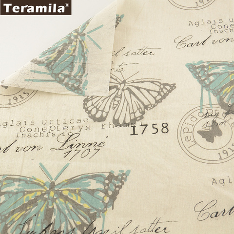 Sewing Material Tissu Tablecloth Pillow Bag Curtain Cushion Pillow TERAMILA Home Textile Cotton Linen Fabric Cartoon butterflies ► Foto 1/5