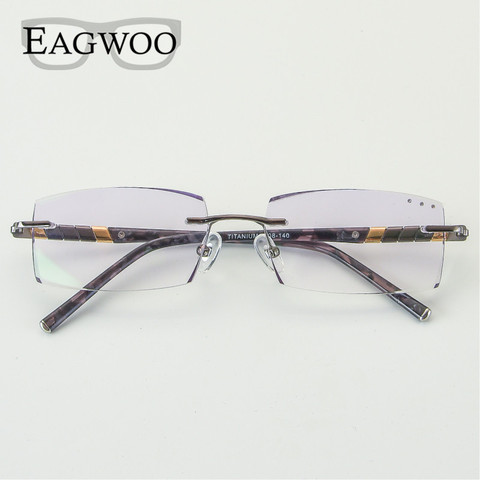 EAGWOO-gafas fotocromáticas de titanio para hombre, anteojos sin montura para miopía, graduadas, con diamantes, sin marco, para ver por la ventana, 1008 ► Foto 1/1