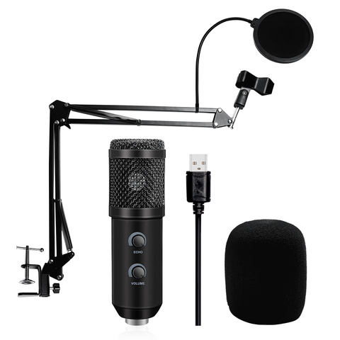 BM 800-micrófono USB mejorado para PC, Condensador de micrófono USB, micrófono de Karaoke con soporte para trípode y filtro Pop ► Foto 1/6