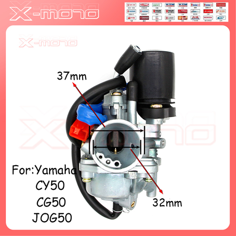 19mm carburador motocicleta Carb para 2 tiempos Piaggio Zip para YZF Jog 50 50cc Scooter 50cc 70cc 90cc Mini carb ATV 1E40QMB ► Foto 1/6