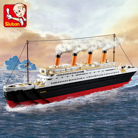 Bloques de construcción Sluban City Cruise Ship Titanic, pequeños, 194 Uds. Y grandes, 1012 Uds., juguete de Ladrillos educativos, regalo para niños, sin venta al minorista ► Foto 1/3