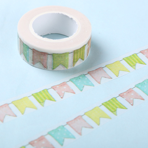 Bandera de color washi Tape de papel DIY decoración planificador de colección de recortes cinta adhesiva Kawaii papelería ► Foto 1/6