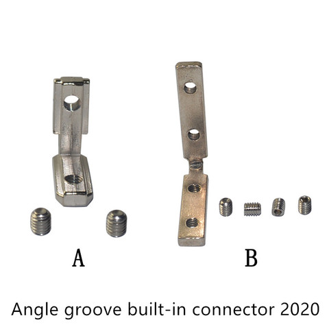 Conector de ranura angular 2022, perfil de aluminio, código recto Tipo l interno, incluye tornillos M4 o M5 ► Foto 1/6