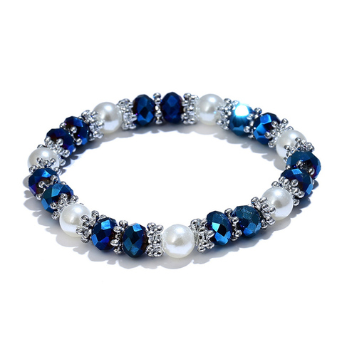 Pulsera colorida brillante de moda para mujer, pulseras de perlas dije de imitación de diamantes de imitación, joyería de boda, regalo de cumpleaños, envío directo ► Foto 1/6