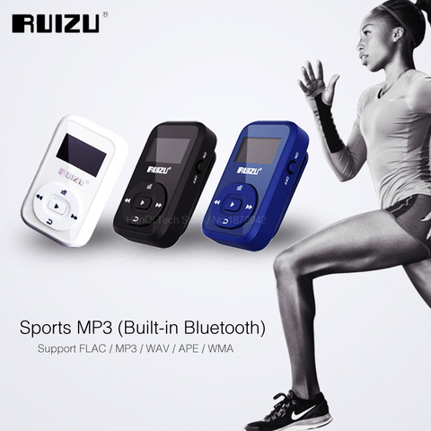 RUIZU X26 del deporte Bluetooth MP3 reproductor de música grabadora FM Radio compatible con tarjeta SD Clip Bluetooth MP3 jugadores 8GB tarjeta TF de soporte ► Foto 1/6