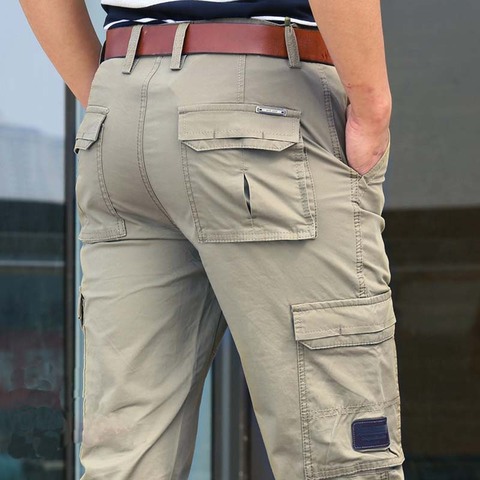 Nuevos pantalones de carga de verano para hombre Pantalones casuales rectos holgados pantalones militares estilo militar ropa de hombre talla grande 30 -44 ► Foto 1/1