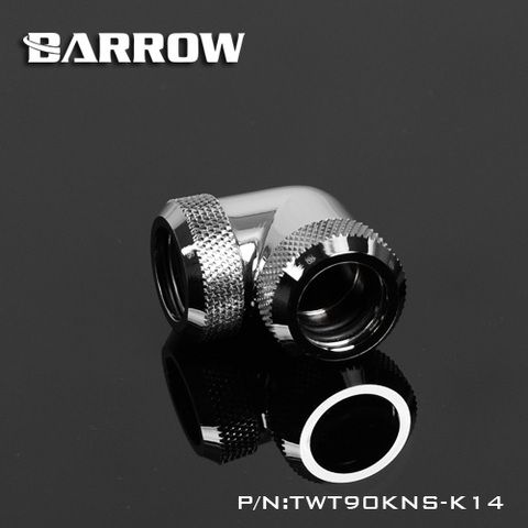 Barrow TWT90KNS-K14, accesorios de tubería dura de 90 grados, adaptador G1 / 4 para tubos duros de 14mm placa de pared ethernet gadget tornillo de pie ► Foto 1/1