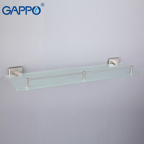 GAPPO-estantes de vidrio para baño, toallero de acero inoxidable, colgador de pared, toallero ► Foto 1/6