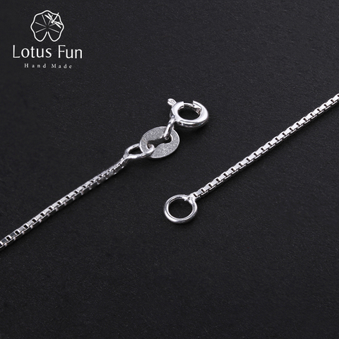 Lotus Fun-Cadena de plata de ley 925 de diseño clásico, collar de caja, joyería fina ► Foto 1/6