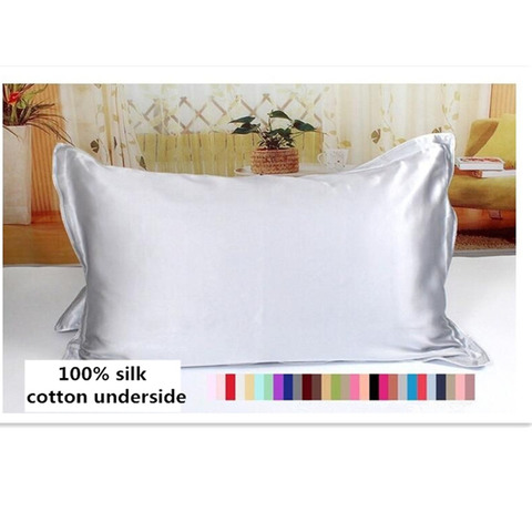 Funda de almohada de seda de morera de un lado, 100%, envolvente, de seda pura, para dormir saludable, Multicolor ► Foto 1/6