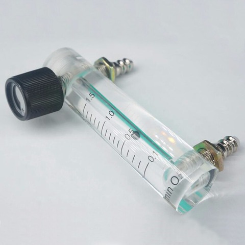 Fluímetro rotámetro de oxígeno y aire a Gas con válvula, espiga de 8mm para manguera de presión de 0,1, 01-1, 0-6, 0-2, 0-5, 0-6LPM LZM-6T, 0,1 MPa ► Foto 1/6