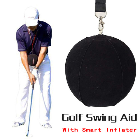 Pelota de entrenamiento de columpio de Golf, asistencia inteligente inflable, entrenamiento de corrección postural para golfistas, color negro, novedad ► Foto 1/6