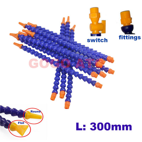 5 unids/lote G1/4 3/8, 1/2, 3/4-300mm, tubo de enfriamiento/de enfriamiento de agua de refrigerante aceite de tubo de plástico redondo plano para el grabado de Máquina Herramienta ► Foto 1/1
